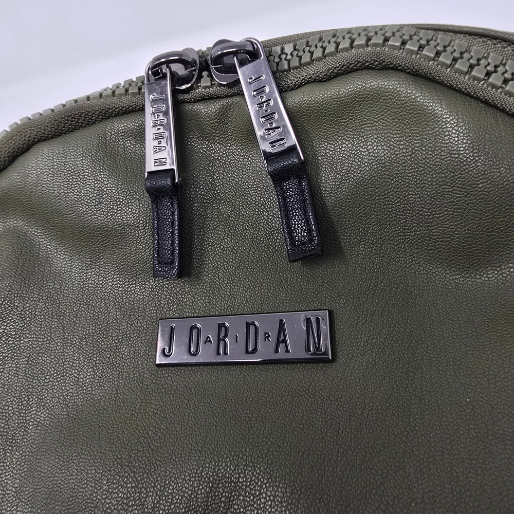 Jordan Regal Air Backpack 16" Olive Green Faux Leather Jumpman Logo Unisex Bag - Picture 5 of 16